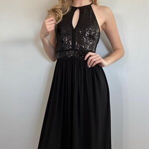 Morgan & Co. Formal Black Sequin Maxi Dress